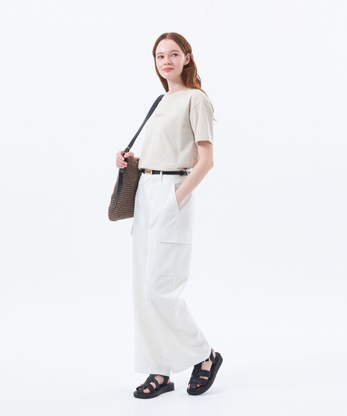 MACKINTOSH PHILOSOPHY（ﾏｯｷﾝﾄｯｼｭ ﾌｨﾛｿﾌｨｰ）の「ストレッチツイルワイドパンツ（カーゴパンツ・レディース・ブラック/オフホワイト・38/36/34）」の3枚目の写真