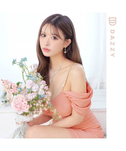 DAZZY（デイジー）の「ツイストウエストカット チェーンキャミソール Aラインミニドレス（ドレス・レディース・ピンク/ブルー・S/M/L）」の12枚目の写真