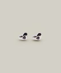 〈VATSURICA〉金属アレルギー対応 / ステンレス / キュービックジルコニア ハート ピアス