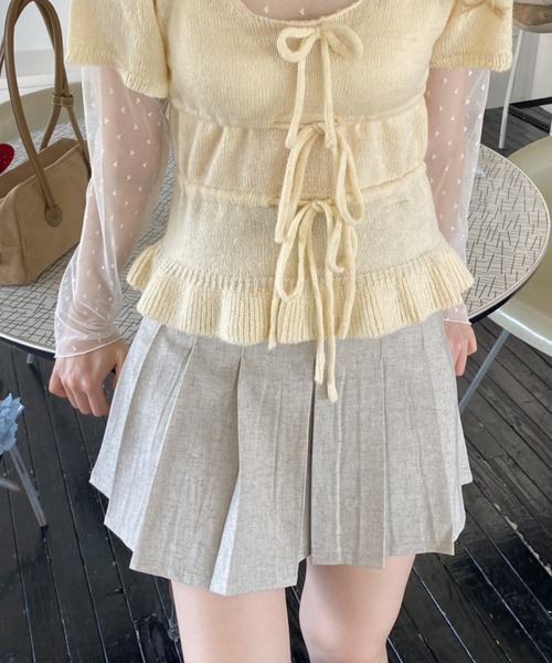 SOLLON.(ソルロン)の「ベルト付きプリーツミニスカート(スカート・レディース・ライトグレー/ベージュ・FREE)」の18枚目の写真