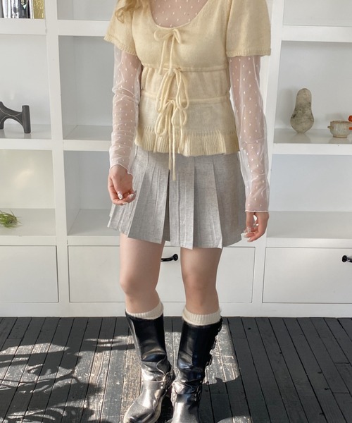 SOLLON.(ソルロン)の「ベルト付きプリーツミニスカート(スカート・レディース・ライトグレー/ベージュ・FREE)」の22枚目の写真