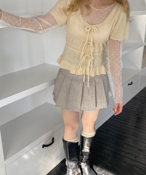 SOLLON.(ソルロン)の「ベルト付きプリーツミニスカート(スカート・レディース・ライトグレー/ベージュ・FREE)」の21枚目の写真