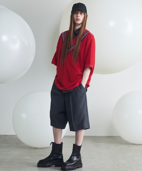 MAISON SPECIAL（メゾンスペシャル）の「《UNISEX》Triacetate Prime-Wide Shorts/トリアセテートプライムワイドショーツ【MAISON SPECIAL/メゾンスペシャル】（その他パンツ・メンズ・チャコールグレー/ブラック/グレイッシュベージュ/ブルー・0/1/2）」の11枚目の写真