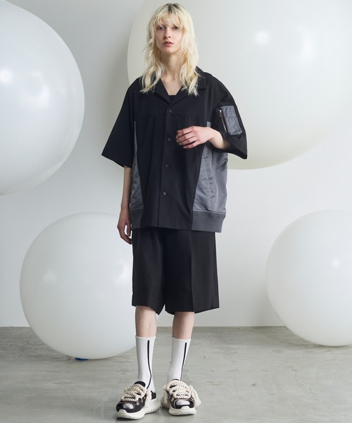 MAISON SPECIAL（メゾンスペシャル）の「《UNISEX》Triacetate Prime-Wide Shorts/トリアセテートプライムワイドショーツ【MAISON SPECIAL/メゾンスペシャル】（その他パンツ・メンズ・チャコールグレー/ブラック/グレイッシュベージュ/ブルー・0/1/2）」の16枚目の写真