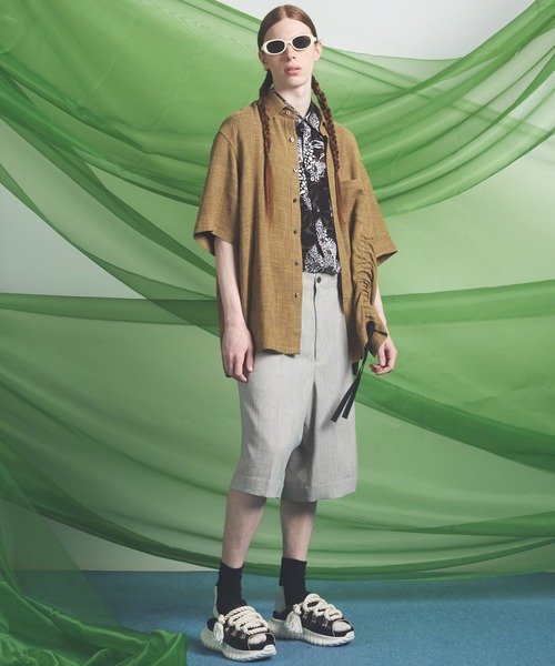 MAISON SPECIAL（メゾンスペシャル）の「《UNISEX》Triacetate Prime-Wide Shorts/トリアセテートプライムワイドショーツ【MAISON SPECIAL/メゾンスペシャル】（その他パンツ・メンズ・チャコールグレー/ブラック/グレイッシュベージュ/ブルー・0/1/2）」の18枚目の写真