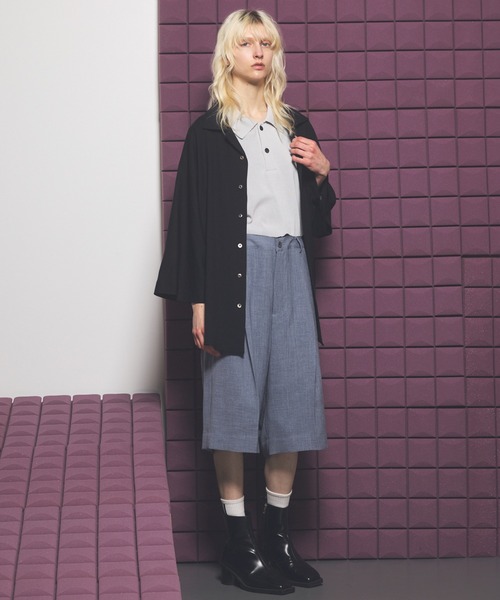 MAISON SPECIAL（メゾンスペシャル）の「《UNISEX》Triacetate Prime-Wide Shorts/トリアセテートプライムワイドショーツ【MAISON SPECIAL/メゾンスペシャル】（その他パンツ・メンズ・チャコールグレー/ブラック/グレイッシュベージュ/ブルー・0/1/2）」の22枚目の写真