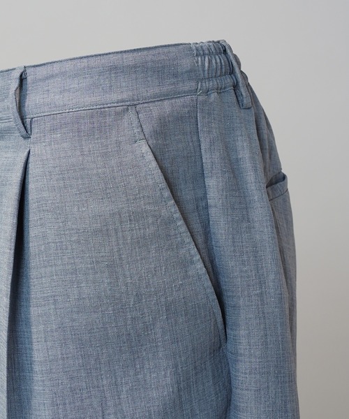 MAISON SPECIAL（メゾンスペシャル）の「《UNISEX》Triacetate Prime-Wide Shorts/トリアセテートプライムワイドショーツ【MAISON SPECIAL/メゾンスペシャル】（その他パンツ・メンズ・チャコールグレー/ブラック/グレイッシュベージュ/ブルー・0/1/2）」の8枚目の写真