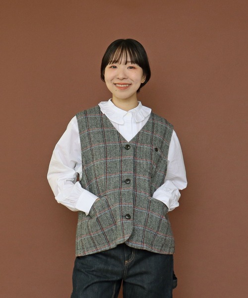 【定価54,000円】EIKO KONDO チェック柄 ベスト レア】EIKO KONDO エイコ コンドウ 赤 黒 チェック ベスト - メルカリ