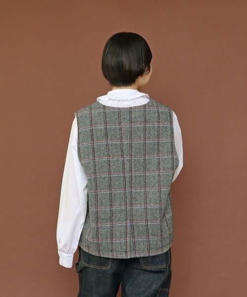 セール】英国羊毛 へリンボンチェックベスト(セットアップ対応