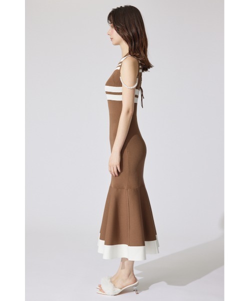 rienda(リエンダ)の「フェイクパールショルダージャガードニットワンピース 夏服 サマーニット(ワンピース・レディース・ブラウン/ブルー/ブラック・FREE)」の19枚目の写真