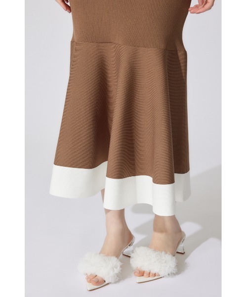rienda(リエンダ)の「フェイクパールショルダージャガードニットワンピース 夏服 サマーニット(ワンピース・レディース・ブラウン/ブルー/ブラック・FREE)」の13枚目の写真
