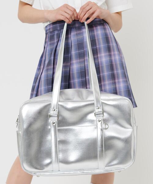 WEGO（ウィゴー）の「WEGO/デザインスクールバッグ（トートバッグ・レディース・その他1/その他2/その他3/ピンク/シルバー・FREE）」の3枚目の写真