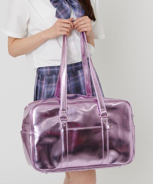 WEGO（ウィゴー）の「WEGO/デザインスクールバッグ（トートバッグ・レディース・その他1/その他2/その他3/ピンク/シルバー・FREE）」の6枚目の写真