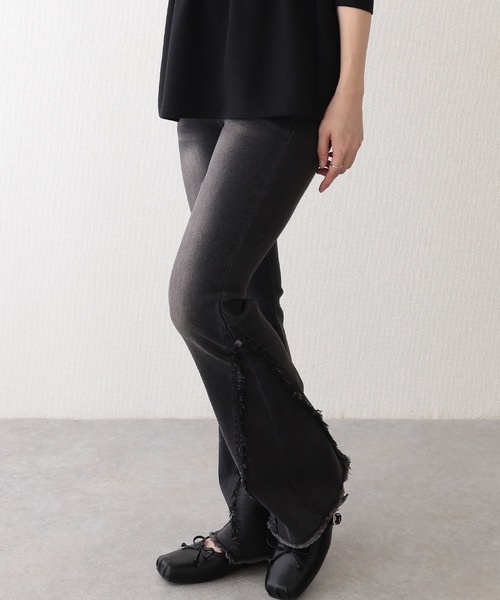 Lace Ladies(レースレディース)の「ヴィンテージ風 フリンジ ストレッチ フレア デニムパンツ(デニムパンツ・レディース・ブルー/ブラック・L/M/S/XL)」の8枚目の写真