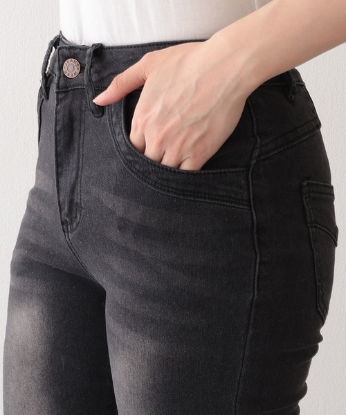 Lace Ladies(レースレディース)の「ヴィンテージ風 フリンジ ストレッチ フレア デニムパンツ(デニムパンツ・レディース・ブルー/ブラック・L/M/S/XL)」の14枚目の写真