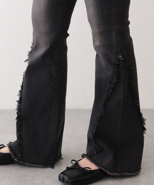 Lace Ladies(レースレディース)の「ヴィンテージ風 フリンジ ストレッチ フレア デニムパンツ(デニムパンツ・レディース・ブルー/ブラック・L/M/S/XL)」の16枚目の写真