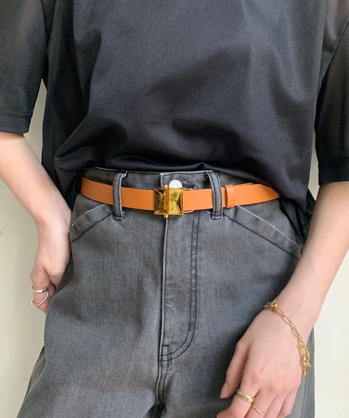 DouDou(ドゥドゥ)の「GOLDバックルレザーベルト(ベルト・レディース・キャメル/ブラウン/ブラック・FREE)」の18枚目の写真