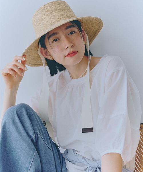 studio CLIP（スタディオクリップ）の「ラフィアブレードハット（ハット・レディース・ベージュ/ナチュラル・FREE）」の5枚目の写真