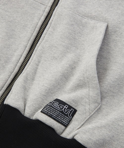 X-girl(エックスガール)の「ZIP UP SWEAT BLOUSON(スウェット・レディース・アッシュ/チャコール・S/M)」の5枚目の写真