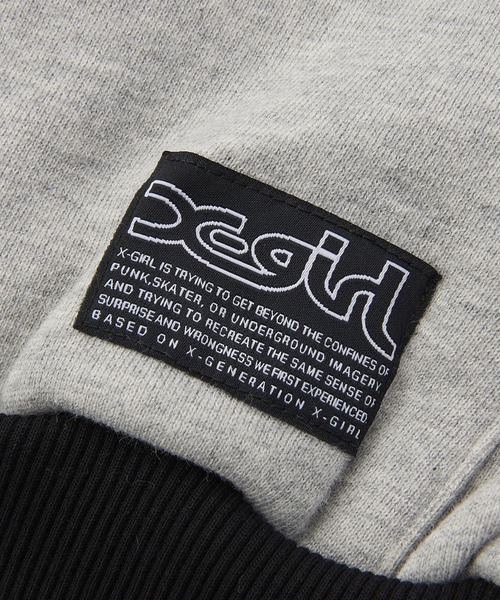 X-girl(エックスガール)の「ZIP UP SWEAT BLOUSON(スウェット・レディース・アッシュ/チャコール・S/M)」の6枚目の写真