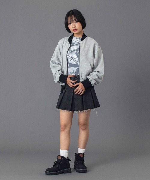 X-girl(エックスガール)の「ZIP UP SWEAT BLOUSON(スウェット・レディース・アッシュ/チャコール・S/M)」の17枚目の写真