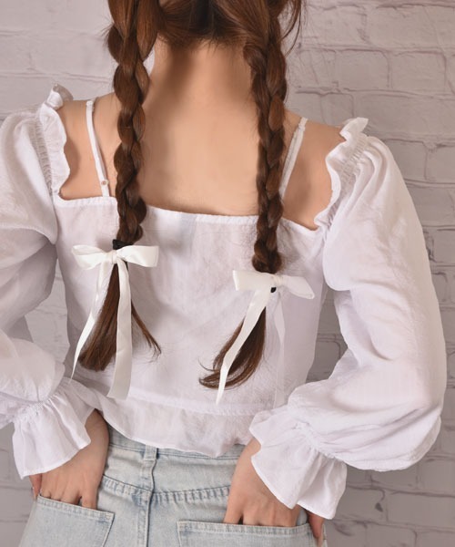 VIBGYOR Women（ヴィブジョー　ウィメン）の「【float】サテン リボン ヘアゴム【2個セット/12色展開】（ヘアゴム・レディース・ホワイト/ブラック/ネイビー/グレー/オフホワイト/ミント/ワインレッド/ラベンダー/チョコ/ベビーピンク/スモークピンク/グレー系・FREE）」の16枚目の写真