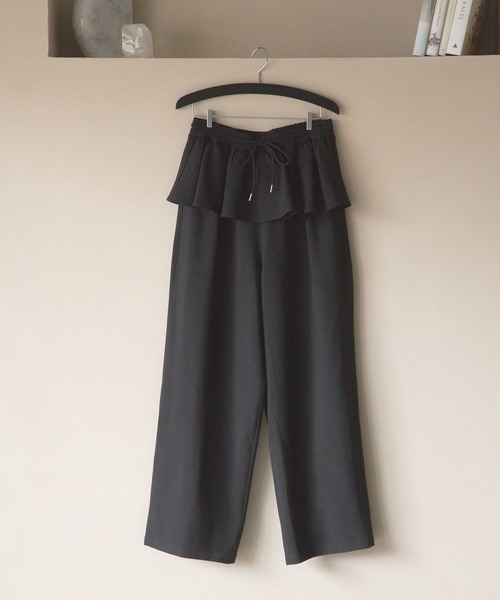 eL(エル)の「【eL】Frill Easy Pants/498733(その他パンツ・レディース・ブラウン/ブラック・FREE)」の1枚目の写真