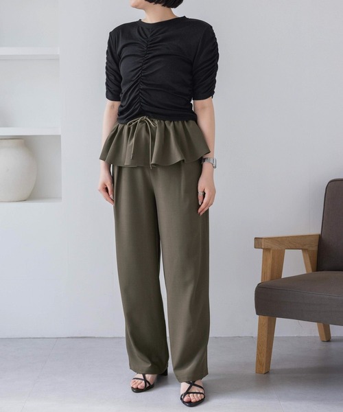 eL(エル)の「【eL】Frill Easy Pants/498733(その他パンツ・レディース・ブラウン/ブラック・FREE)」の11枚目の写真