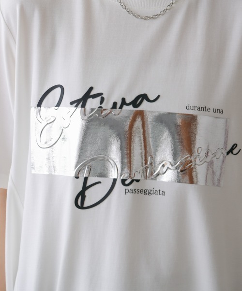 Bou Jeloud(ブージュルード)の「箔エンボスロゴチュニック(Tシャツ/カットソー・レディース・オフホワイト/キャメル/ブラック・FREE)」の19枚目の写真