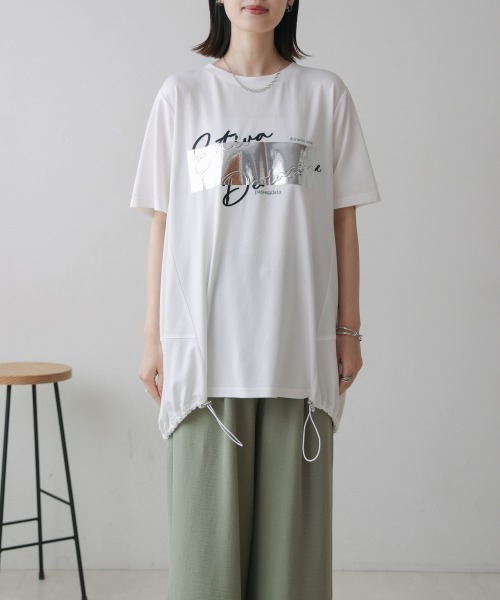 Bou Jeloud(ブージュルード)の「箔エンボスロゴチュニック(Tシャツ/カットソー・レディース・オフホワイト/キャメル/ブラック・FREE)」の20枚目の写真