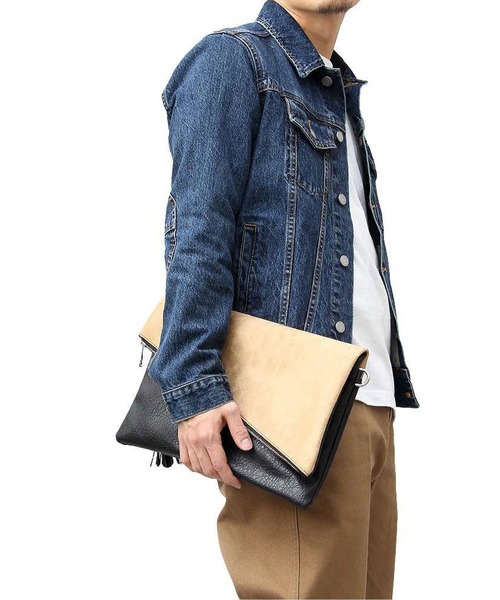 REGiSTA（レジスタ）の「REGiSTA スエードクラッチバッグ（クラッチバッグ・メンズ・ブラック系その他/グレー/ブラック・FREE）」の8枚目の写真