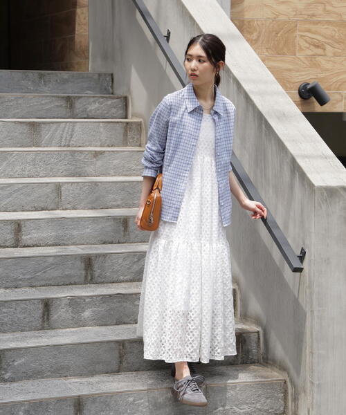 FREE'S MART（フリーズマート）の「◆シアースリムシャツ（シャツ/ブラウス・レディース・ブルー系その他/ホワイト/ブラウン・FREE）」の9枚目の写真