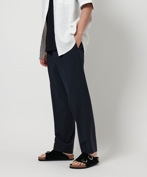 新品 BY TR ストレッチ ノープリーツパンツ 【セットアップ対応】ブラック MONO-MART スラックス TRストレッチ センタープレス セミ ワイド