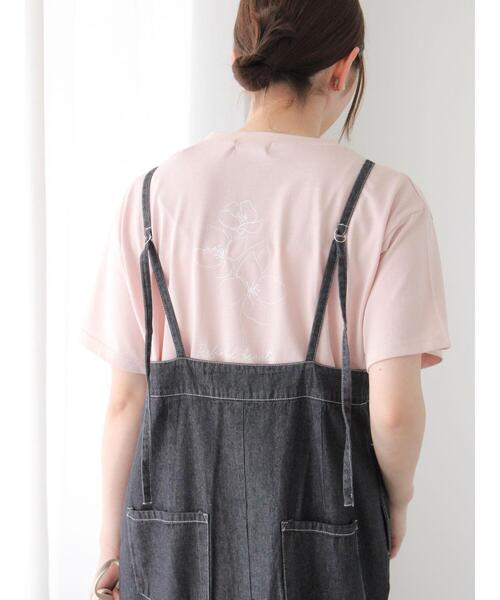 Te chichi TERRASSE（テチチテラス）の「【接触冷感】ドローイングフラワーTシャツ（Tシャツ/カットソー・レディース・ピンク/ブラック/チャコールグレー/オフホワイト・F）」の7枚目の写真