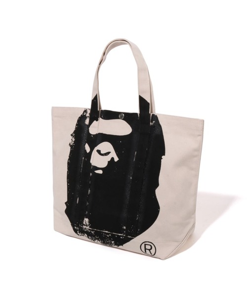 A BATHING APE（アベイシングエイプ）の「BIG APE HEAD TOTE BAG（トートバッグ・メンズ・アイボリー・FREE）」の2枚目の写真