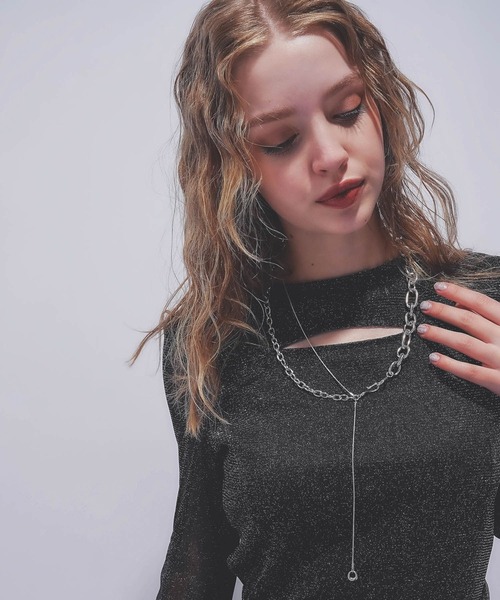 HARE（ハレ）の「MIXチェーンラリエットネックレス(HARE)（ネックレス・レディース・シルバー/シルバー系その他・FREE）」の7枚目の写真