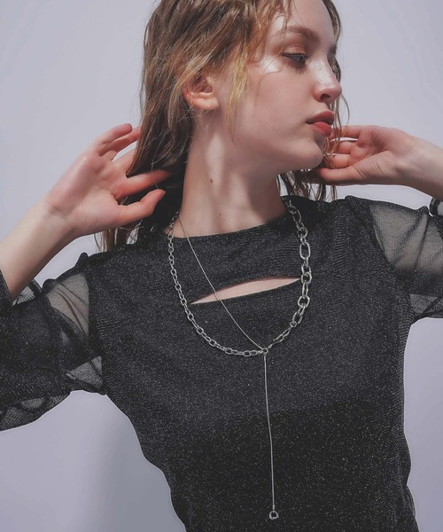 HARE（ハレ）の「MIXチェーンラリエットネックレス(HARE)（ネックレス・レディース・シルバー/シルバー系その他・FREE）」の8枚目の写真