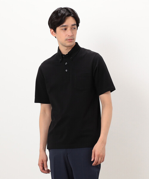 COMME CA ISM（コムサイズム）の「【吸水速乾】カノコポロシャツ（ポロシャツ・メンズ・ブルー/ブラック/ネイビー/ホワイト・MEDIUM/LARGE/X-LARGE）」の3枚目の写真