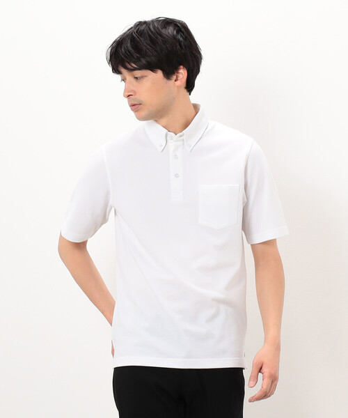 COMME CA ISM（コムサイズム）の「【吸水速乾】カノコポロシャツ（ポロシャツ・メンズ・ブルー/ブラック/ネイビー/ホワイト・MEDIUM/LARGE/X-LARGE）」の14枚目の写真