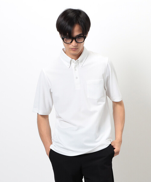 COMME CA ISM（コムサイズム）の「【吸水速乾】カノコポロシャツ（ポロシャツ・メンズ・ブルー/ブラック/ネイビー/ホワイト・MEDIUM/LARGE/X-LARGE）」の6枚目の写真