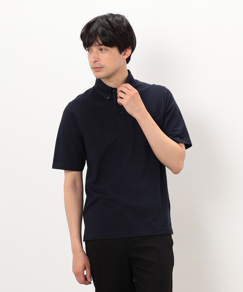 COMME CA ISM(コムサイズム)の「【吸水速乾】カノコポロシャツ(ポロシャツ・メンズ・ブルー/ブラック/ネイビー/ホワイト・MEDIUM/LARGE/X-LARGE)」の5枚目の写真