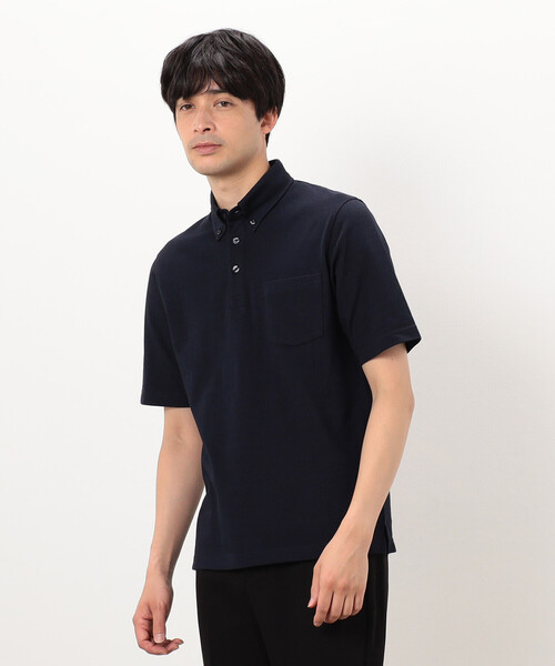 COMME CA ISM(コムサイズム)の「【吸水速乾】カノコポロシャツ(ポロシャツ・メンズ・ブルー/ブラック/ネイビー/ホワイト・MEDIUM/LARGE/X-LARGE)」の7枚目の写真
