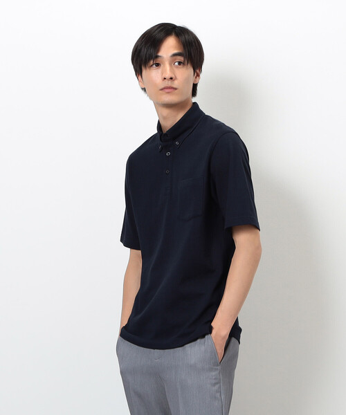 COMME CA ISM(コムサイズム)の「【吸水速乾】カノコポロシャツ(ポロシャツ・メンズ・ブルー/ブラック/ネイビー/ホワイト・MEDIUM/LARGE/X-LARGE)」の8枚目の写真