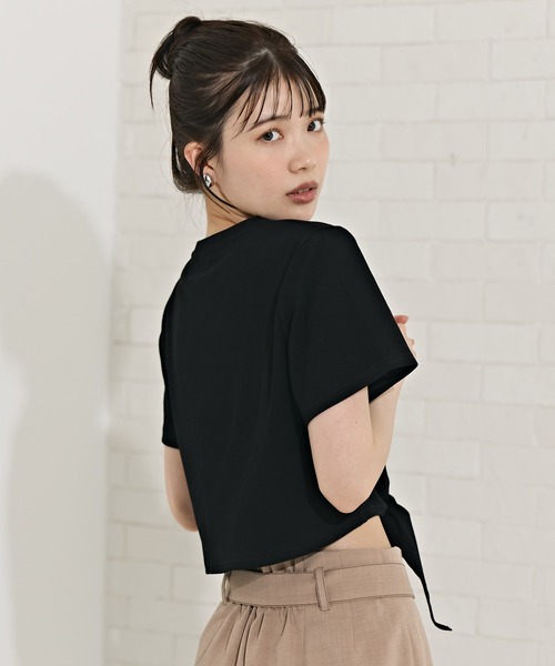 REDYAZEL(レディアゼル)の「フロントリボンTシャツ(Tシャツ/カットソー・レディース・ボルドー/ブラック/オフホワイト・FREE)」の12枚目の写真