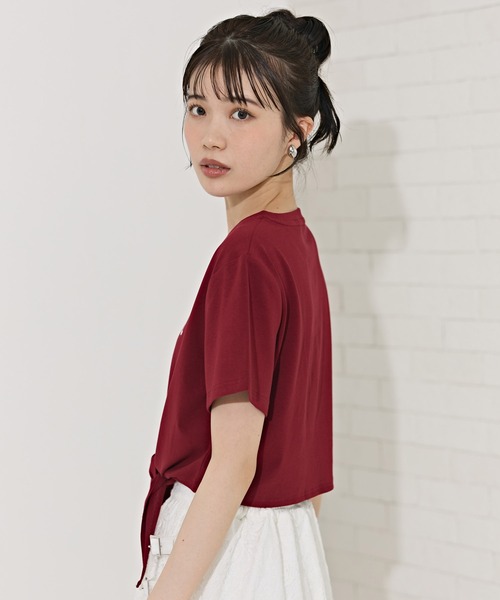 REDYAZEL(レディアゼル)の「フロントリボンTシャツ(Tシャツ/カットソー・レディース・ボルドー/ブラック/オフホワイト・FREE)」の8枚目の写真