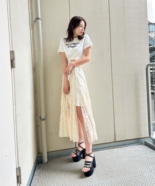REDYAZEL(レディアゼル)の「フロントリボンTシャツ(Tシャツ/カットソー・レディース・ボルドー/ブラック/オフホワイト・FREE)」の20枚目の写真