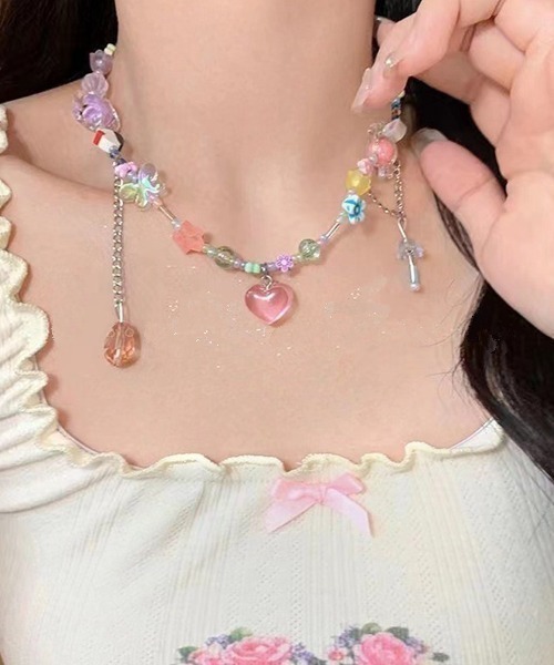 TONE SELECT GOODS(トーンセレクトグッズ)の「【urge select】カラフル POP チャーム ビーズ ネックレス【10パターン展開】(ネックレス・レディース・その他4/その他7/その他9/その他6/その他1/その他2/その他3/その他5/その他8/その他10・FREE)」の2枚目の写真