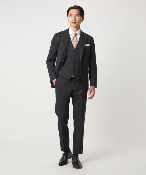 green label relaxing(グリーンレーベルリラクシング)の「A+ TWPU サージ スリム 5B セットアップベスト -ウォッシャブル-(スーツベスト・メンズ・ブラック/ダークブラウン/ネイビー/ロイヤルブルー・L/XS/S/XXL/XL/M)」の22枚目の写真