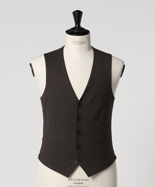 green label relaxing(グリーンレーベルリラクシング)の「A+ TWPU サージ スリム 5B セットアップベスト -ウォッシャブル-(スーツベスト・メンズ・ブラック/ダークブラウン/ネイビー/ロイヤルブルー・L/XS/S/XXL/XL/M)」の5枚目の写真