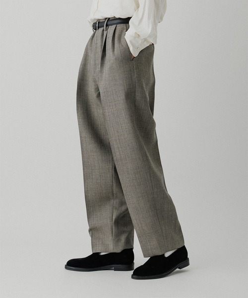 ADAM ET ROPE'（アダムエロペ）の「ダブルフェイス シャークスキンスラックス（スラックス・メンズ・グレー・L/M）」の2枚目の写真